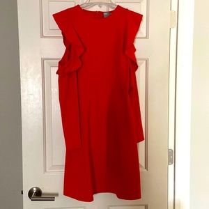 ASOS cold shoulder red dress size 2